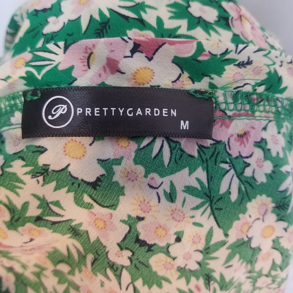 Pretty garden Floral One-Shoulder Green Maxi Dress - Picture 4 of 11